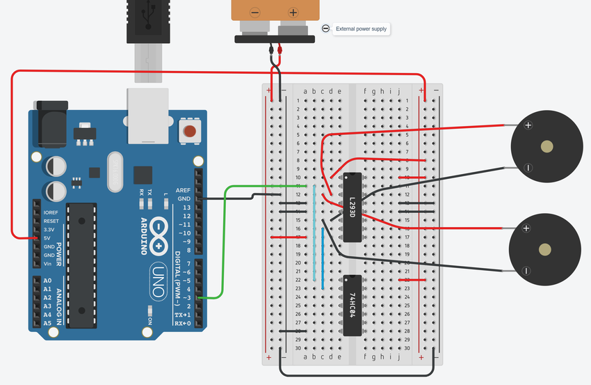 ultrasonic levitator breadboard diagram with inverter