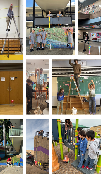 Examples of dropping rockets from greater heights for the Rocket Catcher Challenge