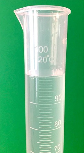 Measure 100 mL water and add to the beaker