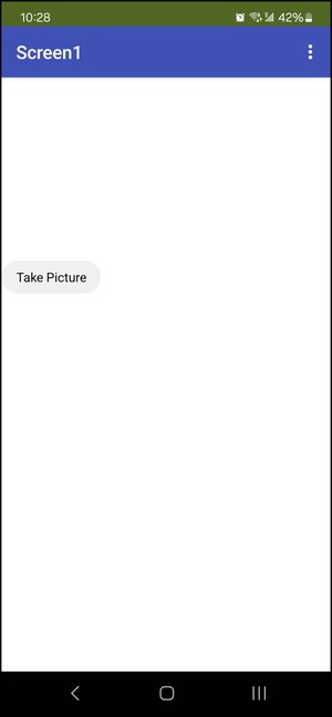 Screenshot of basic camera app before taking a picture