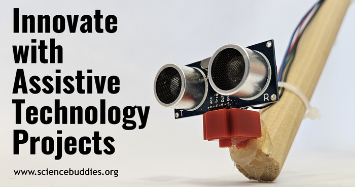 Assistive Technologies Science Projects - white cane example made with Arduino