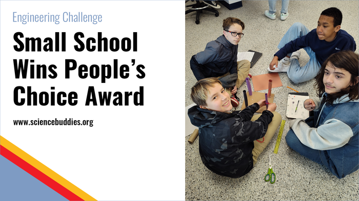 Students on team that won the People's choice award with engineering challenge entry