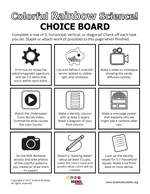 Colorful Rainbow Science Choice Board