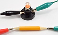 pencil connected to two resistors