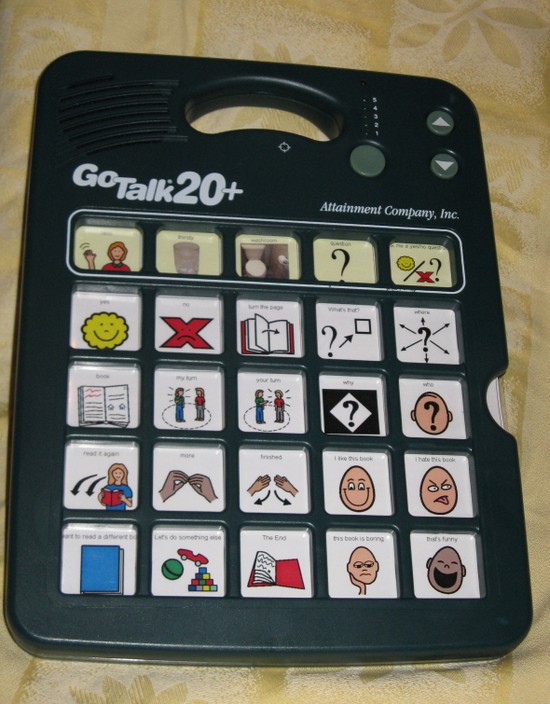 An electronic speech generating device