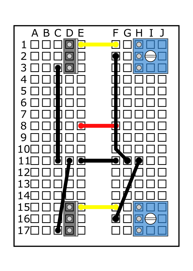  Insert the MOSFET's pins into D15, D16, and D17. 