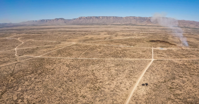 The big picture desert view of Blue Origin NS-25 landing.