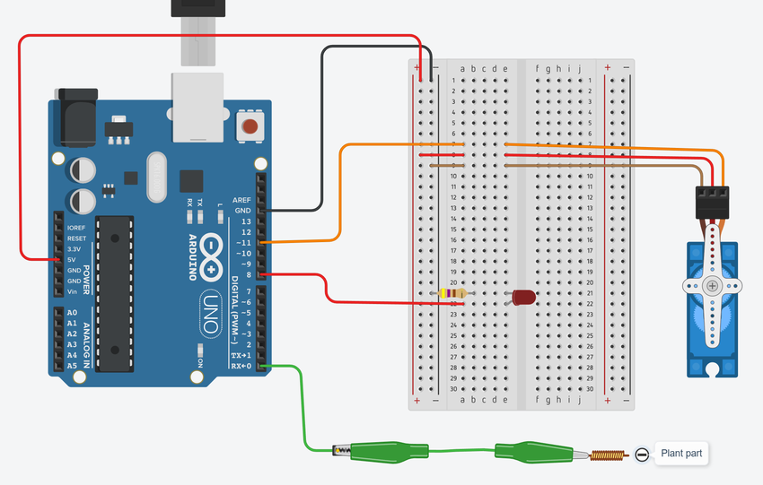breadboard diagram for biohybrid robot circuit