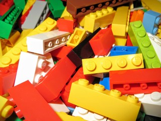 multi-colored lego bricks