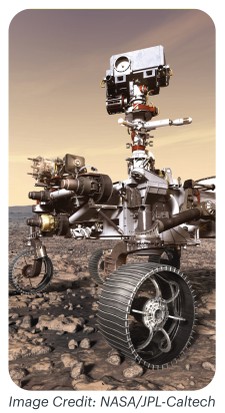 Photo of Perseverance the rover on rocky surface