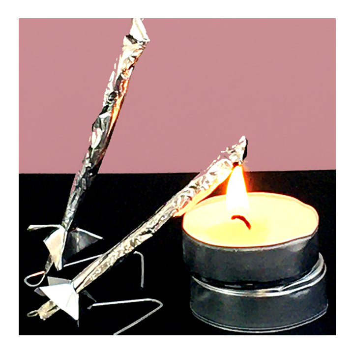 Two matchstick rockets from aluminum foil ready to lauch - Awesome Summer Science Experiments