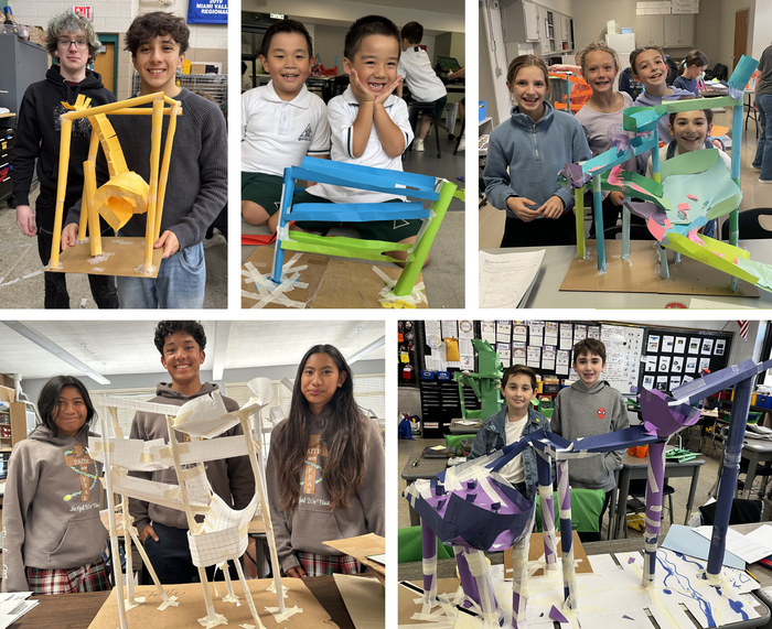 Student teams with Ball Run Challenge entries