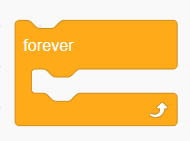 Screenshot of a forever if loop block in the program Scratch