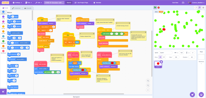 Screenshot of Scratch programming environment in a web browser