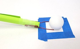 A banner encouraging students to try building the ping pong pickup as part of the 2023 Engineering Challenge.