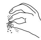 Drawing of soil crumbling when pinched