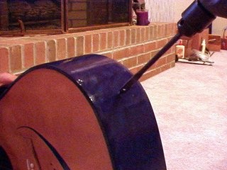 Drilling a hole in the guitar