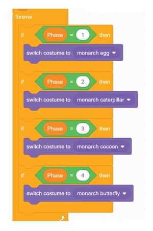  Forever block in Scratch program with remaining sequence of blocks.    