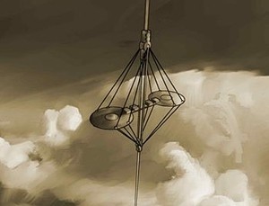 Artist rendering of a space elevator