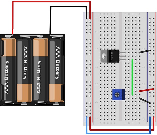 breadboard diagram for drone altitude control circuit