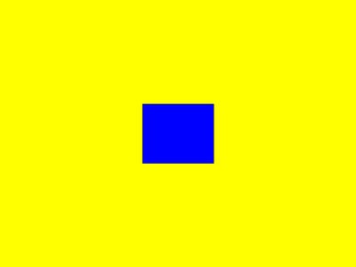 A yellow square with a smaller blue square at its center
