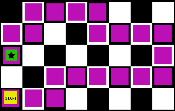 Simple maze illustration for practicing giving directions to guide someone or a computer from one spot to another