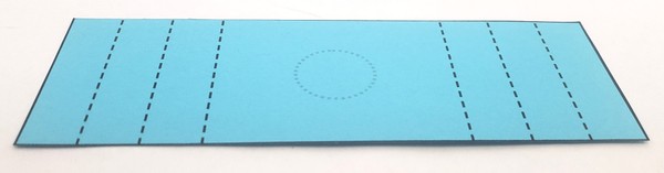 Large rectangular template piece with dotted lines.