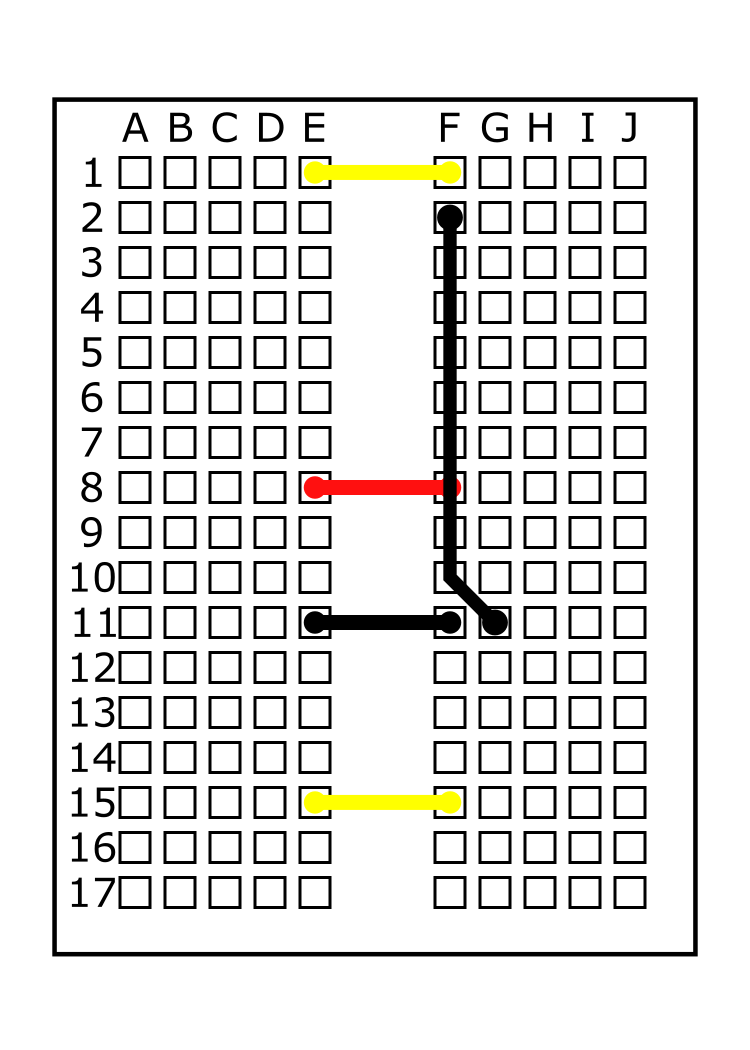  Connect the long black jumper wire from F2 