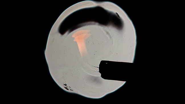 shadowgraph of a butane lighter igniting