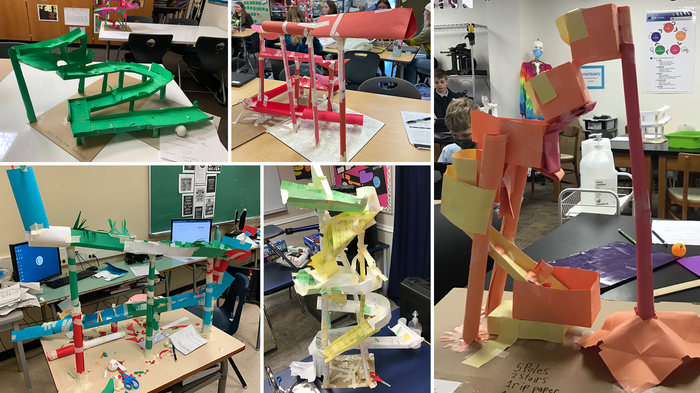 Examples of paper ball runs from the 2022 Fluor Challenge