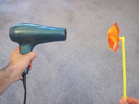 A blowdryer and pinwheel
