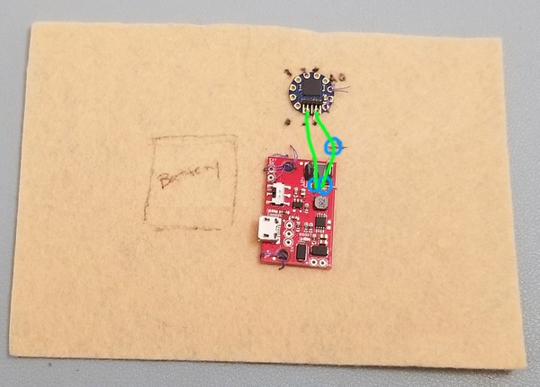 back of base patch showing extra sewn connections 