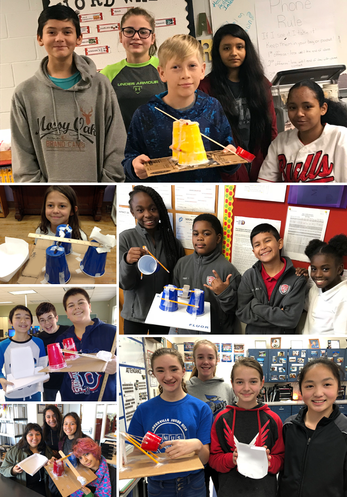 Photo collage of six student teams that competed in the 2018 Fluor Challenge