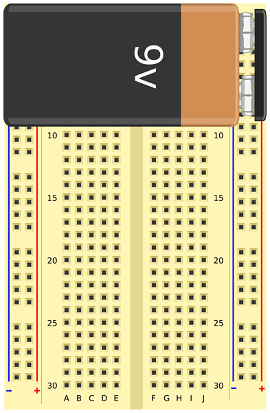 Attach the 9V battery