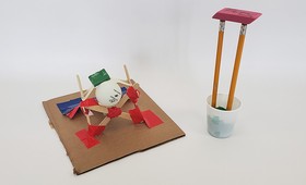 Cricket wicket example built for the 2020 Engineering challenge of a ping pong launcher, and a tower.