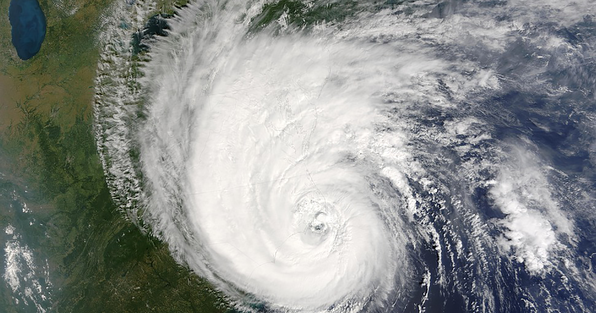 Map showing hurricane