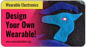 Wearable Science Project: Design Your Own Wearable example of a patch with a light-up eye