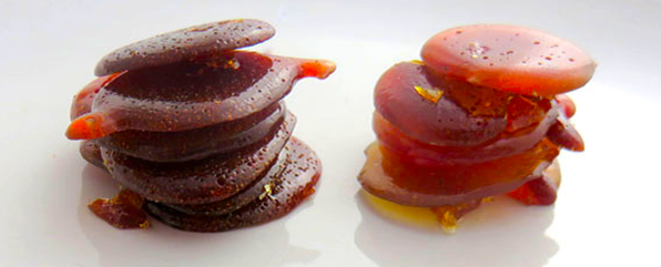 Two stacks of maple candy