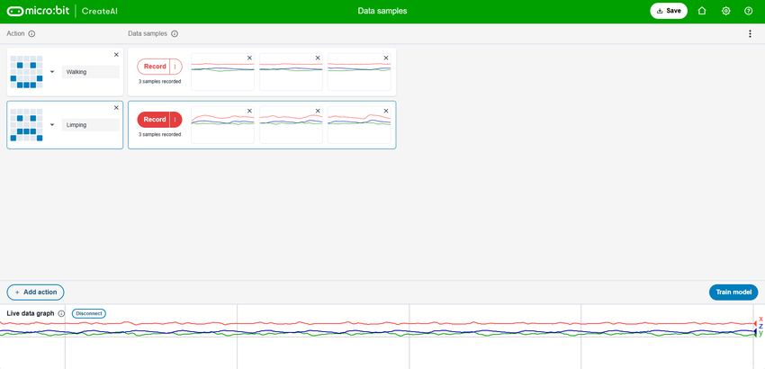 microbit create AI data sample interface