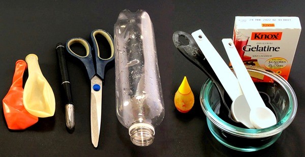 Materials needed for a science activity that explores how mucus or fluids in the respiratory system alters breathing.