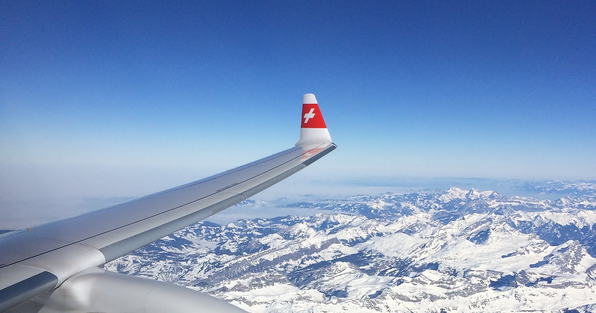 A winglet on the wing of a real airplane