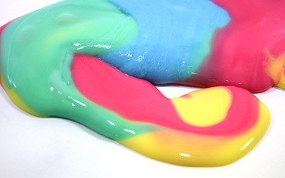 A puddle of rainbow slime.