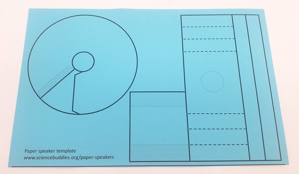 paper speaker template printed on cardstock