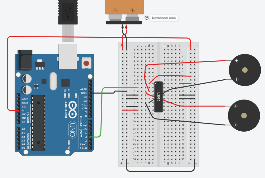breadboard diagram for ultrasonic levitator