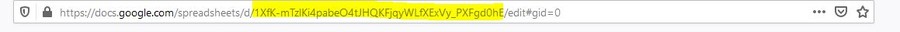 finding the spreadsheet id of a google spreadsheet with url 