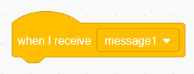 Screenshot of a when I receive block in the program Scratch