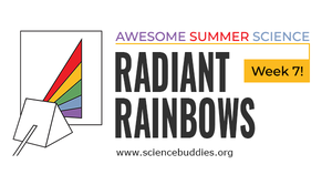 Walking Water between two cups of colored water for Radiant Rainbows Week 7 of Awesome Summer Science Experiments with Science Buddies