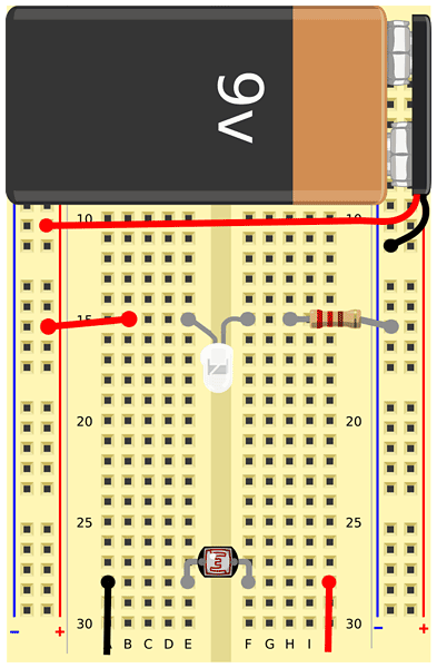 Connect a red jumper wire from B15