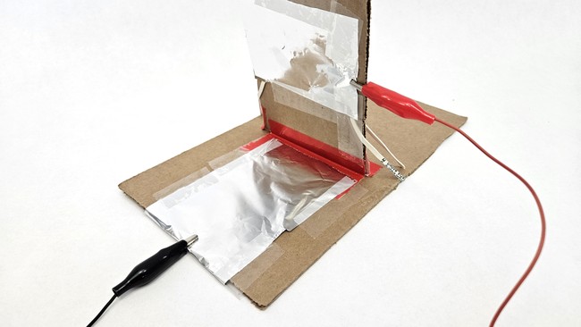 Rear view of the cardboard foot pedal