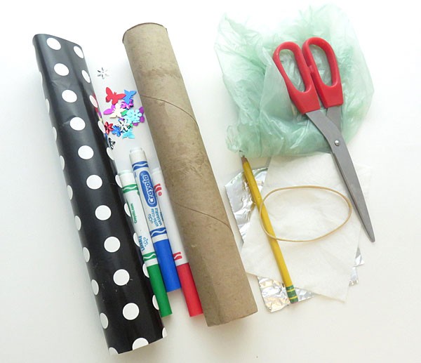 Materials to create a kazoo activity.